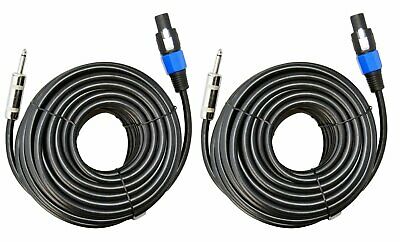 2x Speakon To 1/4 50 Ft. True 12 Gauge Wire Awg Dj/ Pro Audio Speaker Cable