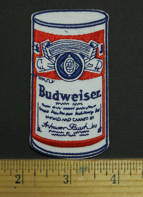 Budweiser Bud Beer Can Style Embroidered Iron-on Patch NEW STYLE