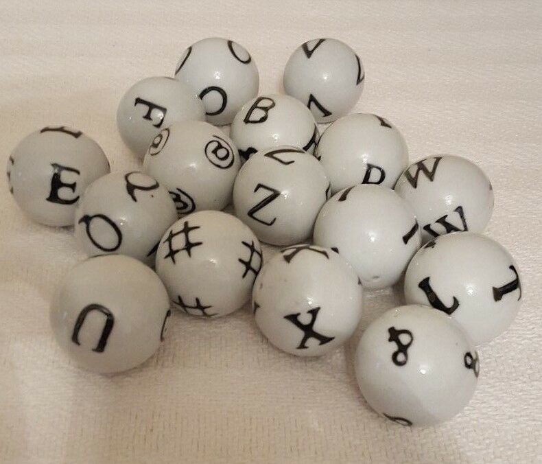 Glass Ceramic Alphabet Balls 1 1/2