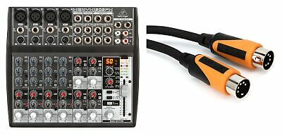 Roland RMIDI-B5 Black Series MIDI Cable - 5 foot + Behringer Xenyx 1202FX Mixer