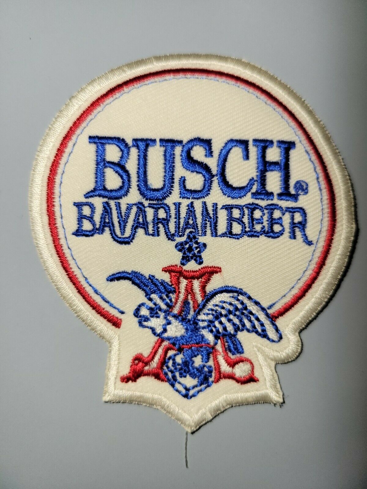 BUSCH BAVARIAN  BEER VINTAGE  Embroidered 3 x 3 Iron On Patch