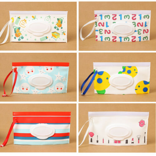 Reusable EVA Baby Wet Wipe Pouch Wipes Holder Case Refillable Wet Wipe Bag Lin