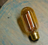 Lot: 4 Radio Style Light Bulbs Tubular Smoked Amber Glass Vintage Edison 30 Watt