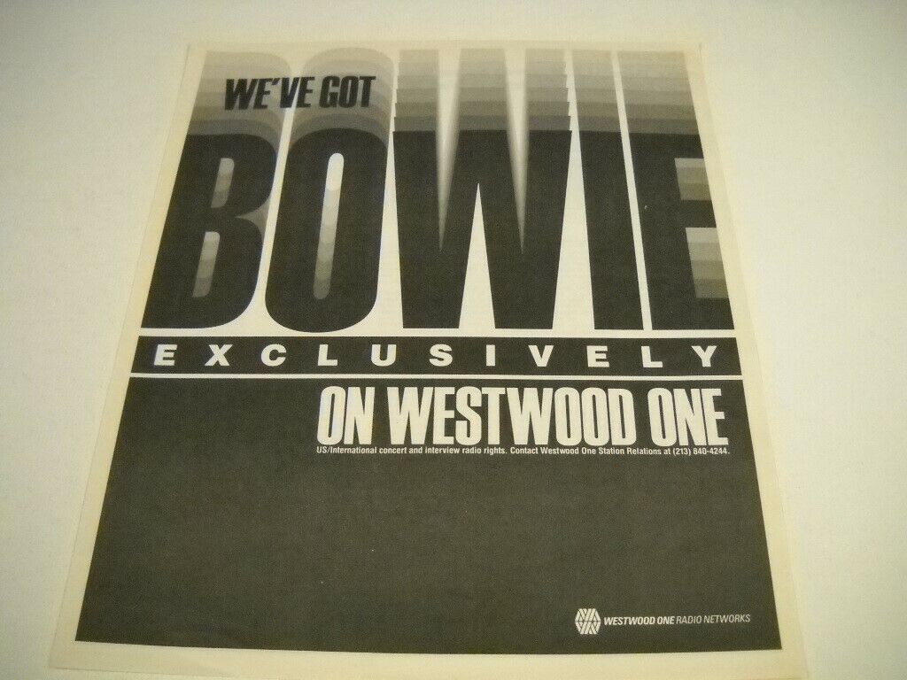 Westwood One says We've Got DAVID BOWIE original 1990 Promo Poster Ad