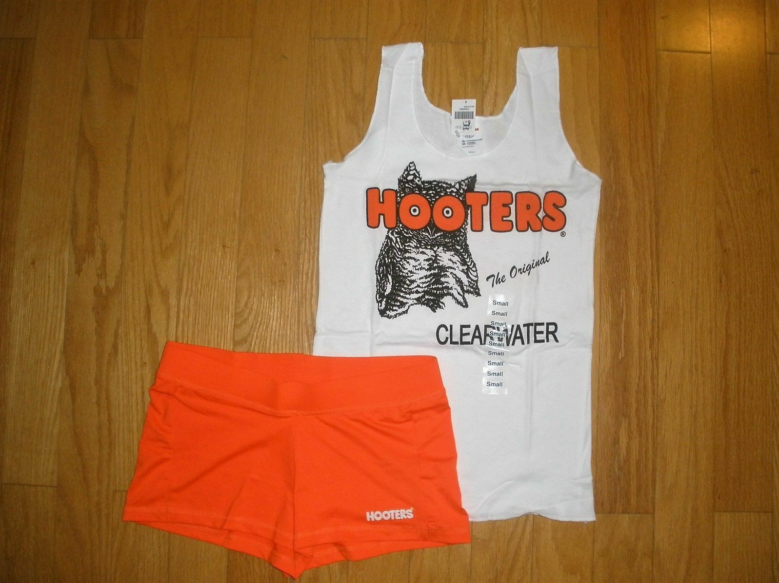 New Sexy Hooters Girls Uniform Tank & Shorts Halloween Choose Xxxs Xxs Xs S M L