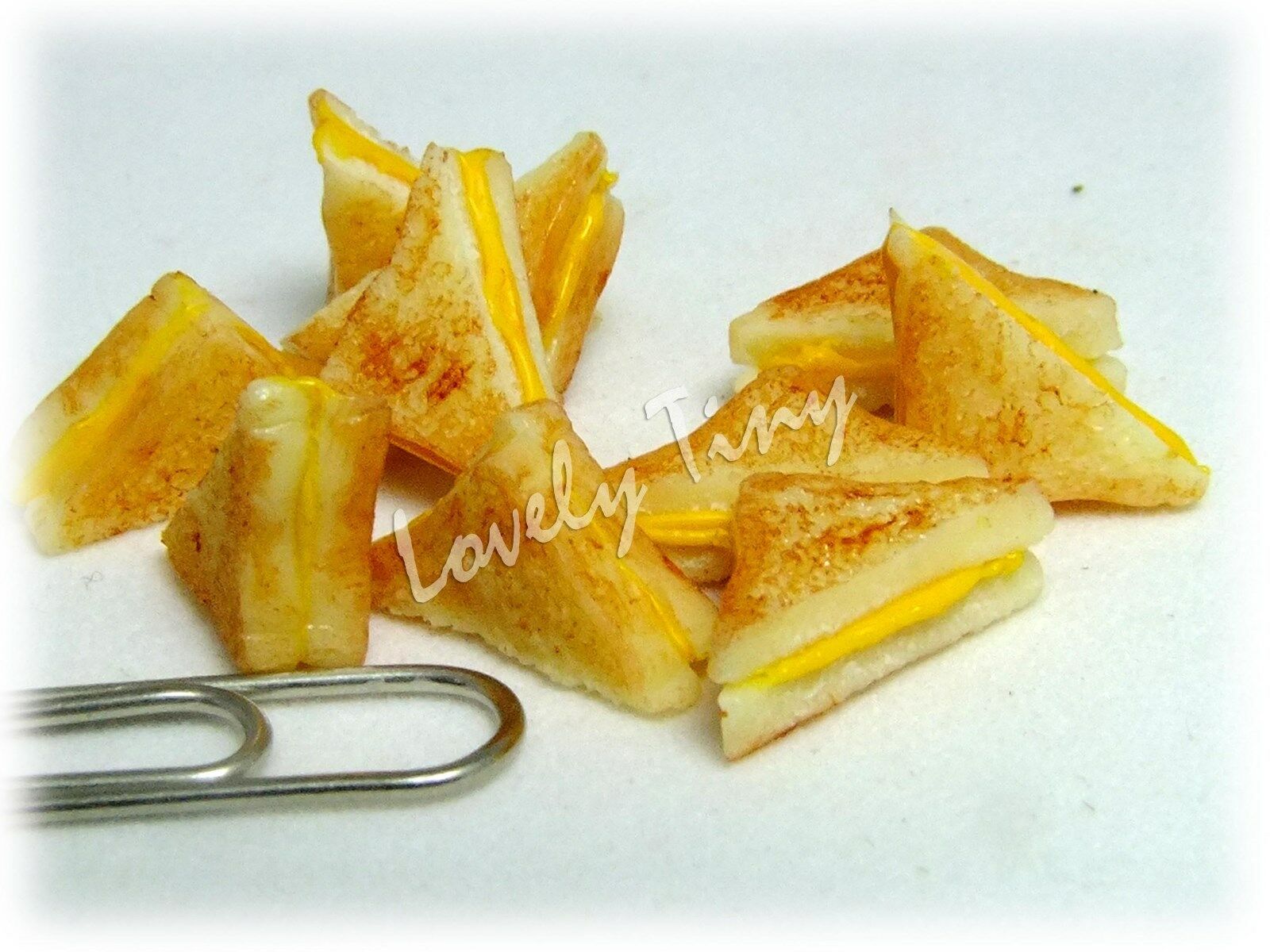 Dollhouse Miniature Bread 10 Pcs.of Grilled Cheese Sandwiches