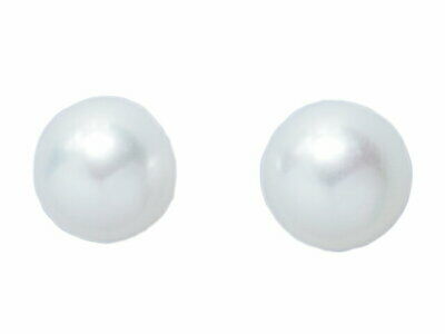Mikimoto Akoya Pearl Earrings Superb Beautiful Interference Color K18wg White
