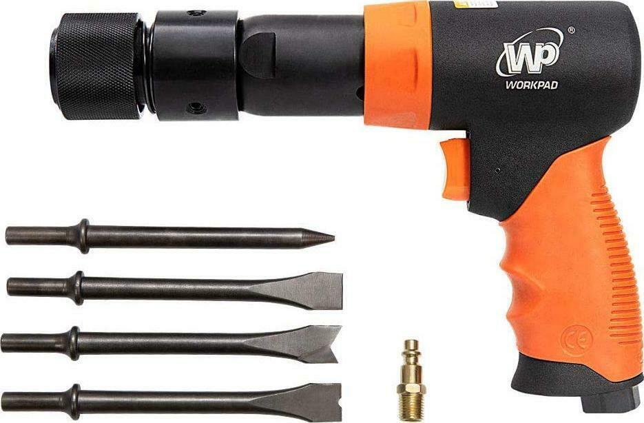 WORKPAD 190mm Long Barrel Air Hammer with Quick Change Chisel Retainer and Set,