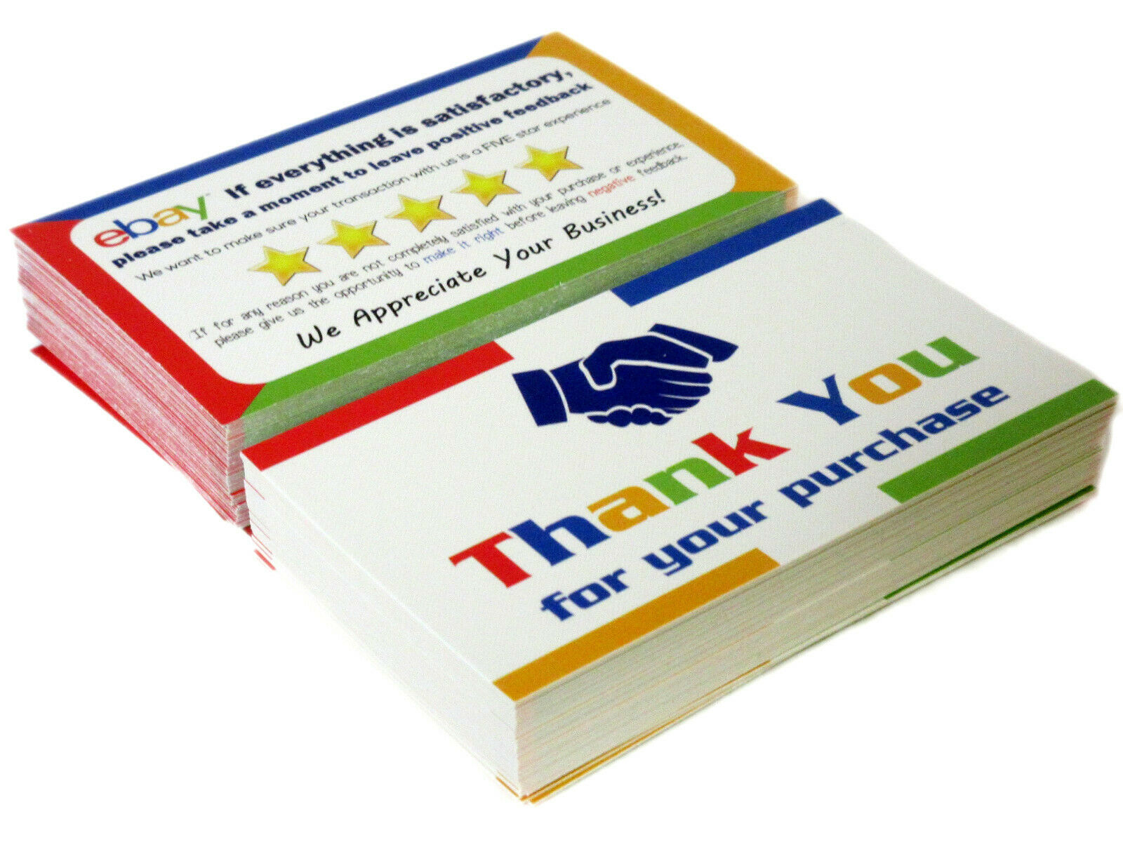 100 Ebay Thank You Cards For Ebay Sellers Thanks For Your Order Notes