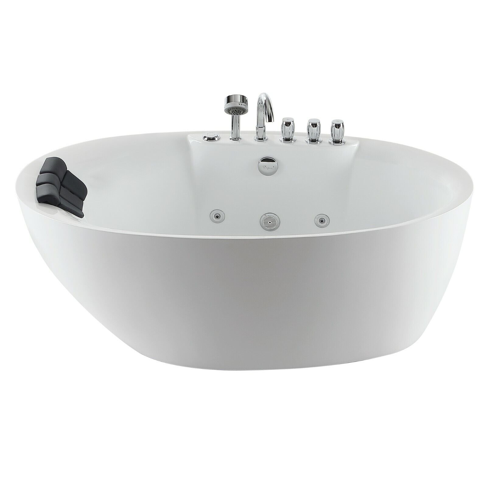 71-in L X 33.8-in W White Acrylic Center Drain Freestanding Whirlpool Tub