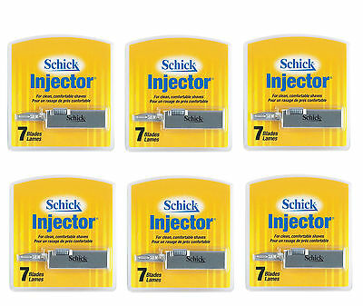Schick Injector Refill Chromium Blades, Prevents Razor Bumps - 7 Ct (pack Of 6)