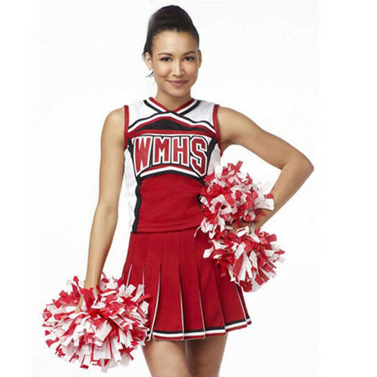 Ladies Glee Cheerleader School Girl Fancy Dress Uniform Party Costume Outfit