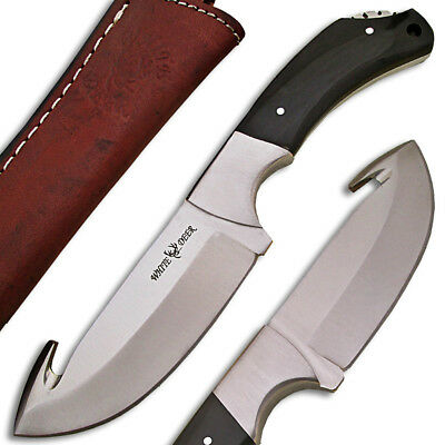 White Deer Guthook Ranger Series J2 Steel Skinner Knife Buffalo Horn, Full Tang